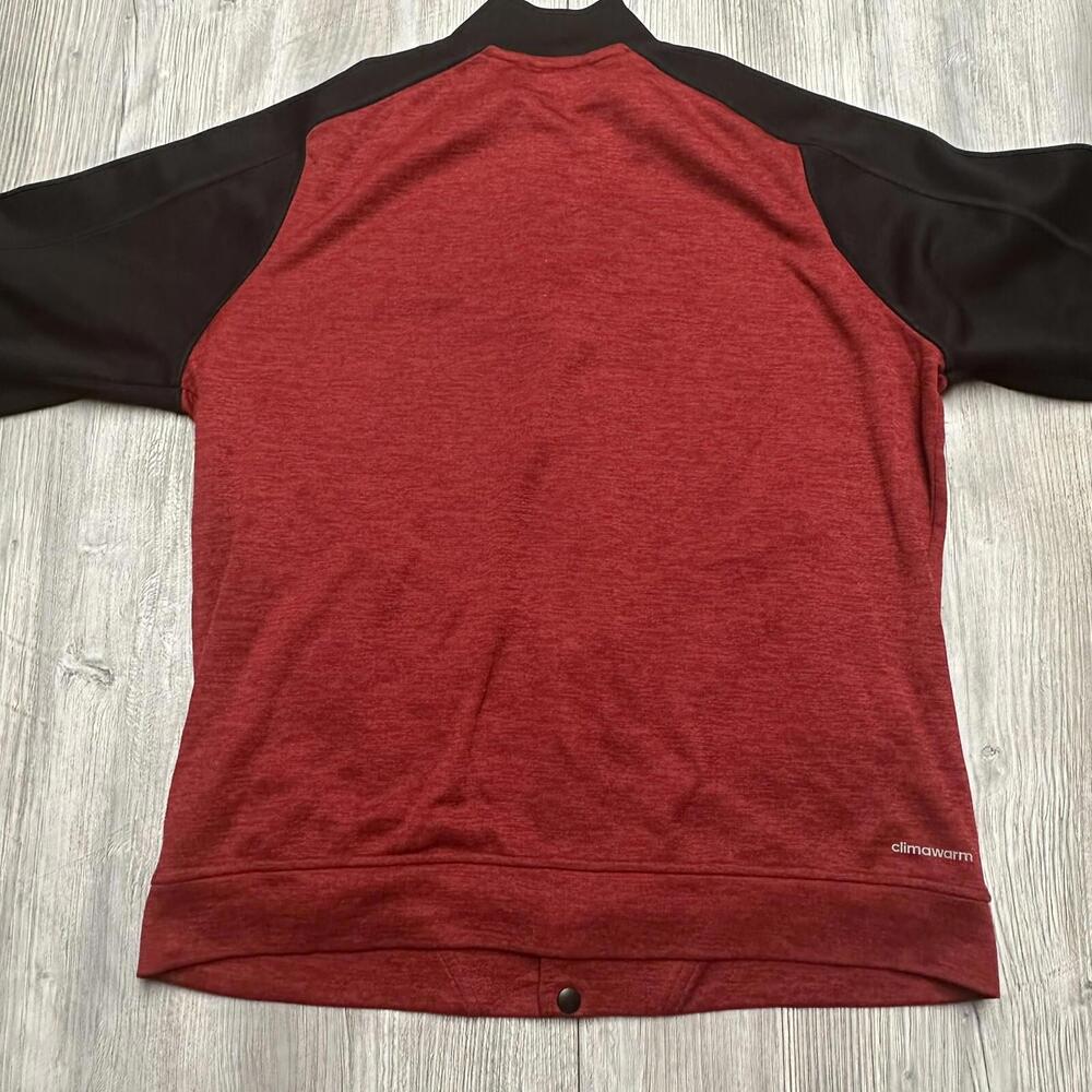 Nebraska Cornhuskers Jacket Mens Medium Red Black Snap Button Up Adidas - Picture 8 of 8